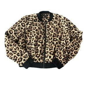 Forever 21 Animal Print Jacket with Black Trim
